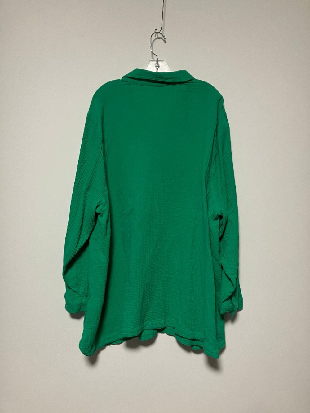 J. Jill Cotton Gauze Green Tunic Blouse, Size 4X, Button Down Shirt - Picture 2 of 5